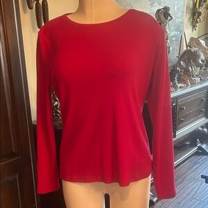 Talbots Sz L Classic Fuschia Women's Layering Long Sleeve Top GUC